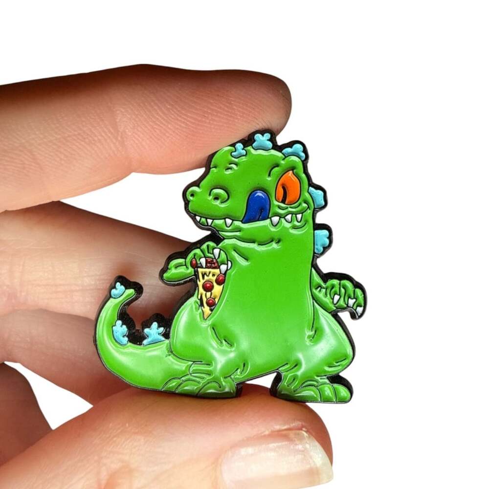 Nickelodeon Rugrats Reptar with Slice of Pizza Enamel Lapel Pin